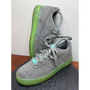 Nike Air Force 1 Low Kids Gray Green Sneakers Athletic Shoes Size 5.5Y